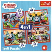 Imagine PUZZLE TREFL 4IN1 THOMAS TRENULETELE AMUZANTE
