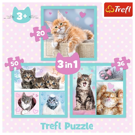 Imagine Puzzle Trefl 3in1 Pisicuțele drăgălașe