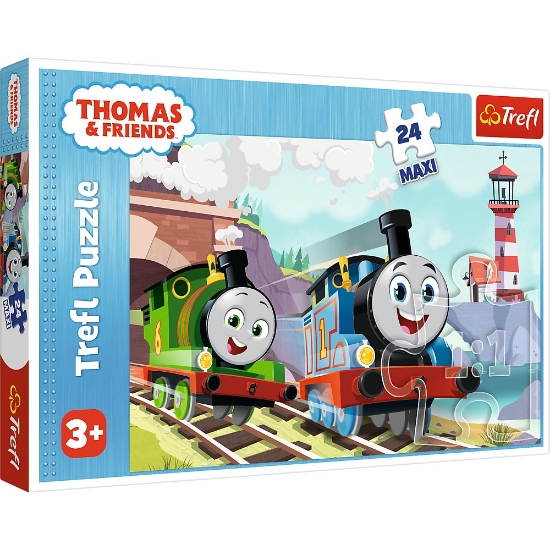 Imagine PUZZLE TREFL 24 MAXI THOMAS TOM SI PERCY PE LINII