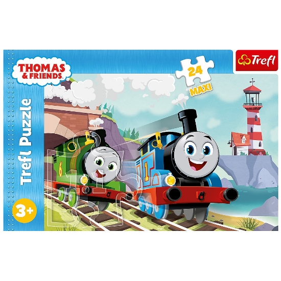 Imagine Puzzle Trefl 24 MAXI Thomas Tom și Percy pe linii