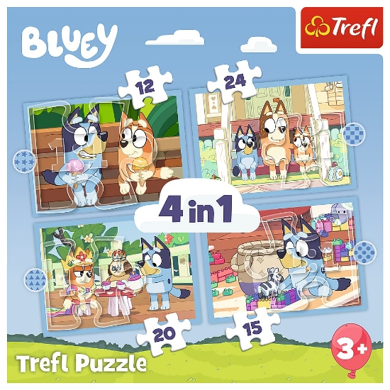 Imagine Puzzle Trefl 4in1 Bluey și lumea ei