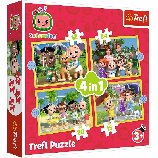 Imagine PUZZLE TREFL 4IN1 COCOMELON PREZENTAREA FAMILIEI