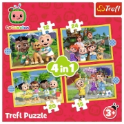 Imagine PUZZLE TREFL 4IN1 COCOMELON PREZENTAREA FAMILIEI