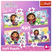 Imagine PUZZLE TREFL 4IN1 GABBYS DOLLHOUSE AVENTURILE LUI GABBY
