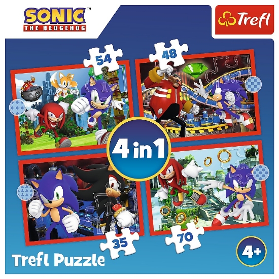 Imagine  Puzzle Trefl 4in1 Sonic – Aventurile lui Sonic