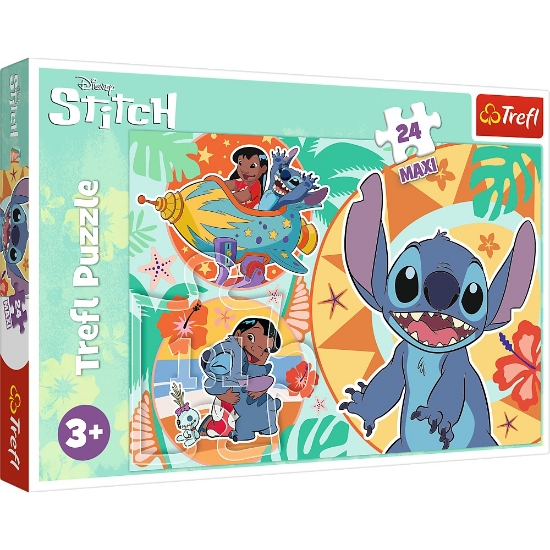 Imagine PUZZLE TREFL 24 MAXI STITCH ZIUA VESELA A LUI LILO SI STITCH