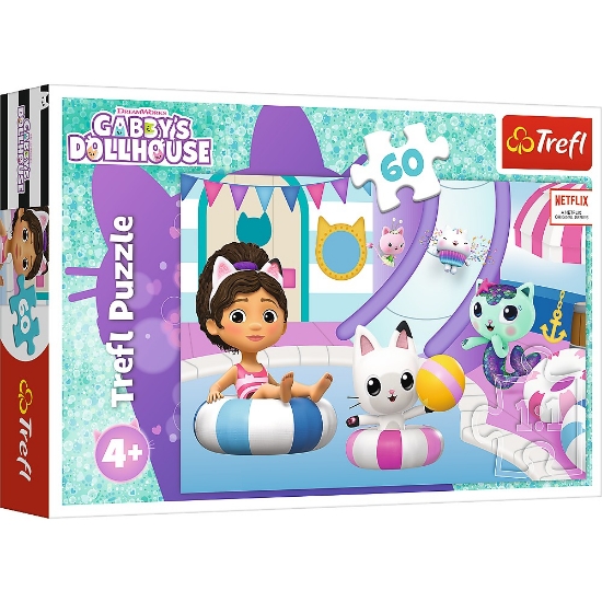 Imagine PUZZLE TREFL 60 GABBYS DOLLHOUSE GABBY LA PISCINA