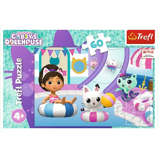 Imagine  Puzzle Trefl 60 Gabbys Dollhouse – Gabby la piscină