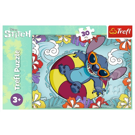 Imagine Puzzle Trefl 30 Stitch în vacanță