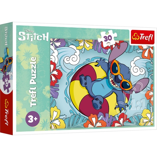 Imagine Puzzle Trefl 30 Stitch în vacanță