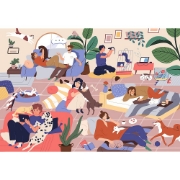 Imagine Puzzle Trefl UFT 1500 Îmbrățișări zilnice