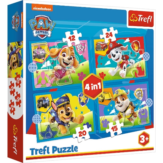 Imagine PUZZLE TREFL 4IN1 PATRULA CATELUSILOR ECHIPA