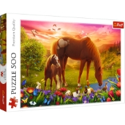 Imagine PUZZLE TREFL 500 CALUTII LA APUS