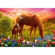 Imagine PUZZLE TREFL 500 CALUTII LA APUS