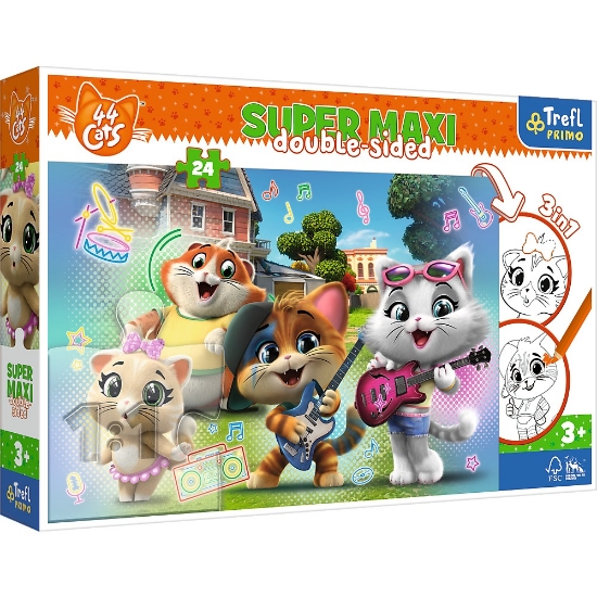 Imagine PUZZLE TREFL PRIMO 24 SUPER MAXI 44 PISICI TRUPA PISICILOR
