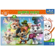 Imagine PUZZLE TREFL PRIMO 24 SUPER MAXI 44 PISICI TRUPA PISICILOR