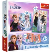 Imagine PUZZLE TREFL 2IN1 MEMO DISNEY FROZEN PRINTESELE SI TARAMUL LOR