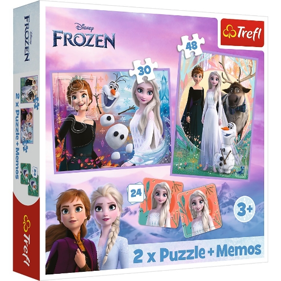 Imagine PUZZLE TREFL 2IN1 MEMO DISNEY FROZEN PRINTESELE SI TARAMUL LOR