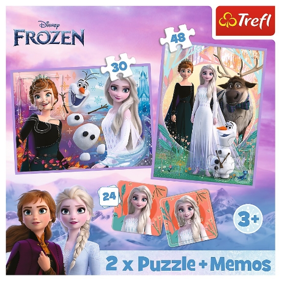 Imagine  Puzzle Trefl 2in1 Memo Disney Frozen Prințesele și Ținutul lor