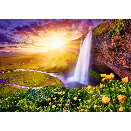 Imagine Puzzle Trefl UFT 1000 Cascada Seljalandsfoss Islanda