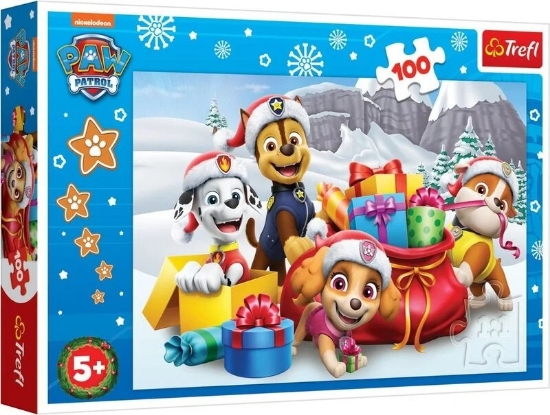 Imagine PUZZLE TREFL 100 PIESE PATRULA CATELUSILOR CRACIUNUL ALATURI DE PATRULA