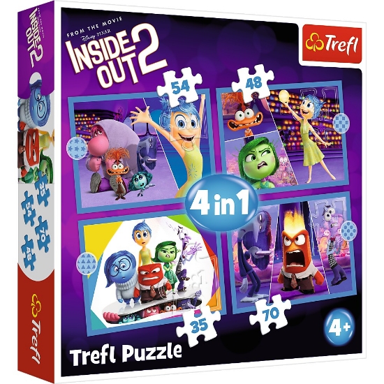Imagine PUZZLE TREFL 4IN1 DISNEY INSIDE OUT 2 O LUME PLINA DE EMOTII