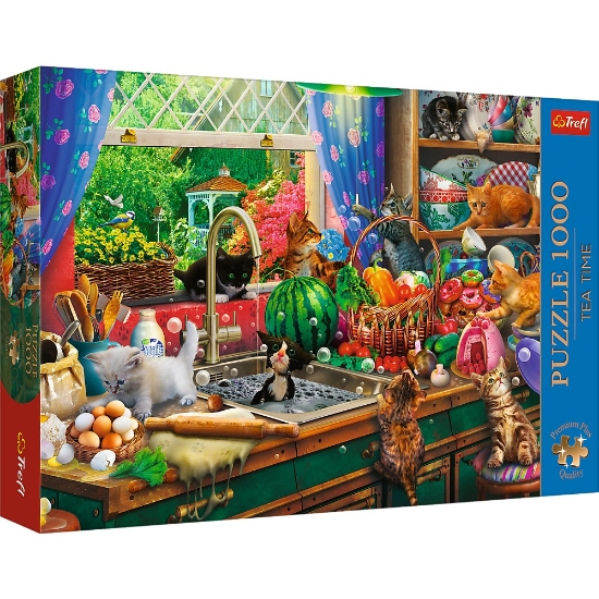 Imagine PUZZLE TREFL 1000 PREMIUM PLUS TEA TIME PISICI NAZDRAVANE