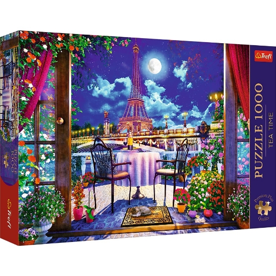 Imagine PUZZLE TREFL 1000 PREMIUM PLUS TEA TIME PARISUL IN LUMINA LUNII