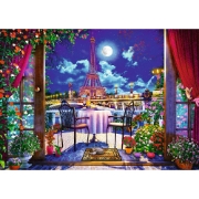 Imagine PUZZLE TREFL 1000 PREMIUM PLUS TEA TIME PARISUL IN LUMINA LUNII