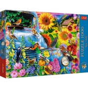 Imagine PUZZLE TREFL 1000 PREMIUM PLUS TEA TIME VIATA LA TARA PASARI CANTATOARE