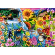 Imagine PUZZLE TREFL 1000 PREMIUM PLUS TEA TIME VIATA LA TARA PASARI CANTATOARE