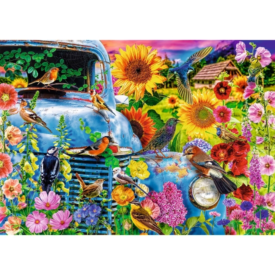 Imagine Puzzle Trefl 1000 Premium Plus Tea Time Viața la țară păsări cântătoare