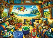 Imagine PUZZLE TREFL 1000 PREMIUM PLUS TEA TIME CALATORIE CU CARAVANA