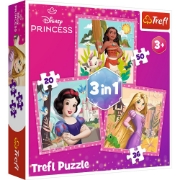 Imagine PUZZLE TREFL 3IN1 DISNEY PRINCESS FLORI MINUNATE