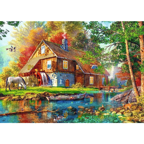 Imagine Puzzle Trefl 500 Cabana lângă râu