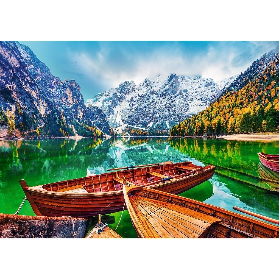 Imagine Puzzle Trefl 500 Lacul Braies Italia