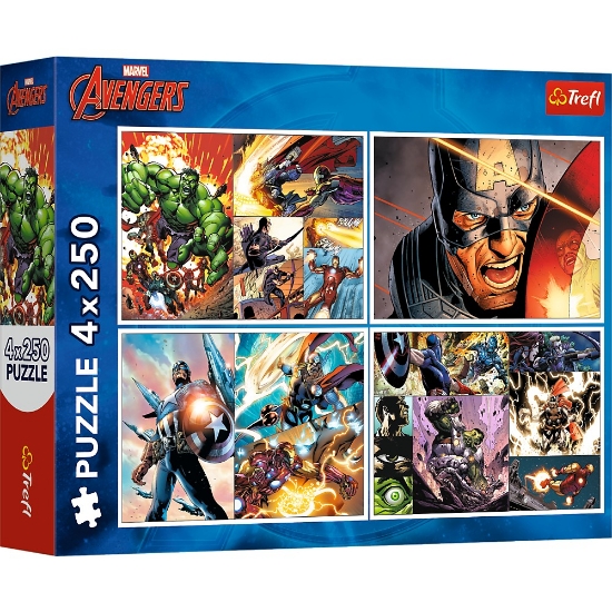 Imagine PUZZLE TREFL 4X250 AVENGERS MARVEL ZILE EROICE