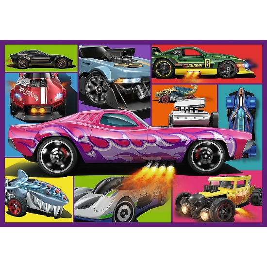 Imagine Puzzle Trefl 4x250 Hot Wheels Mașini de Curse