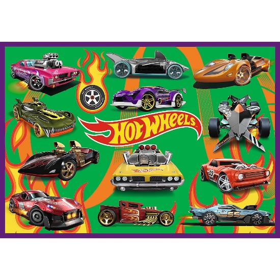 Imagine Puzzle Trefl 4x250 Hot Wheels Mașini de Curse
