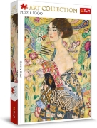 Imagine Puzzle Trefl 1000 Art Collection Gustav Klimt – Doamna cu evantaiul