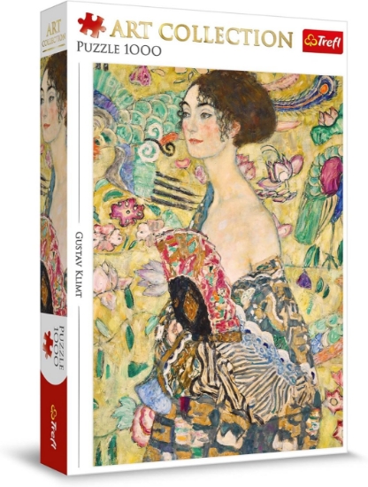 Imagine Puzzle Trefl 1000 Art Collection Gustav Klimt – Doamna cu evantaiul