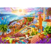 Imagine Puzzle 1000 Premium Plus Tea Time vizitând Santorini