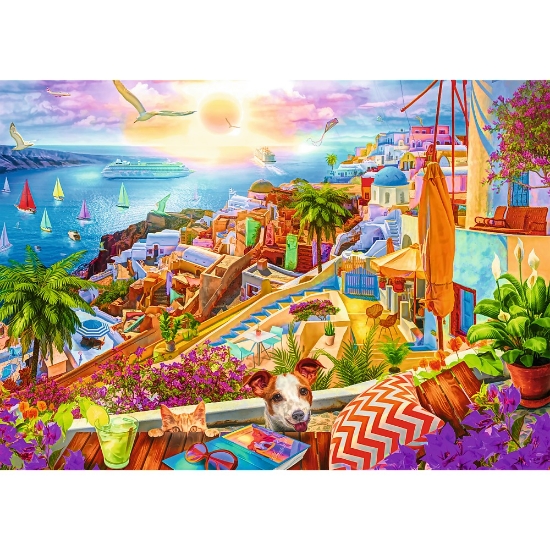 Imagine Puzzle 1000 Premium Plus Tea Time vizitând Santorini