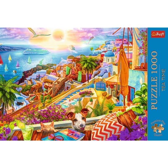 Imagine Puzzle 1000 Premium Plus Tea Time vizitând Santorini
