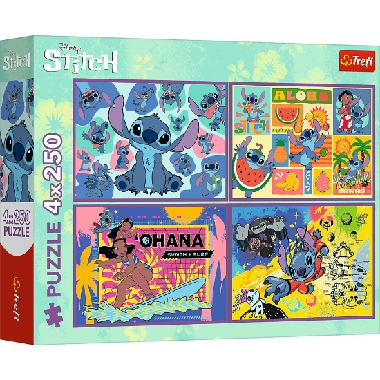 Imagine PUZZLE TREFL 4X250 DISNEY UIMITORUL STITCH
