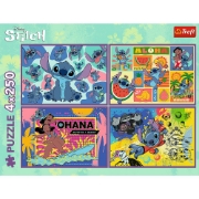 Imagine PUZZLE TREFL 4X250 DISNEY UIMITORUL STITCH