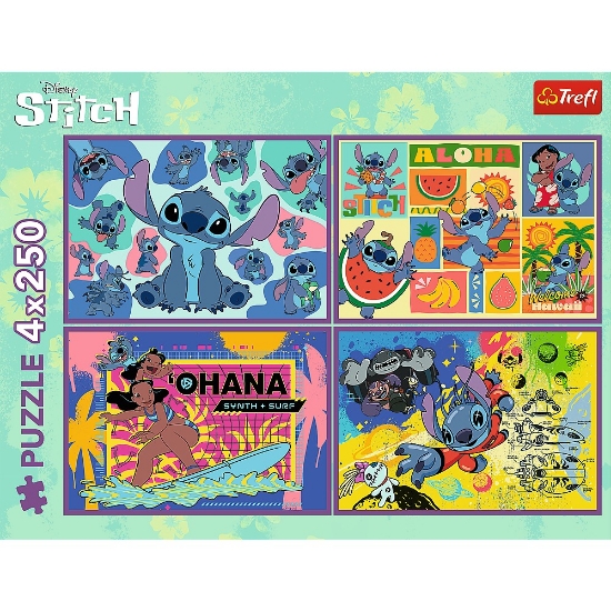 Imagine  Puzzle Trefl 4x250 Disney Uimitorul Stitch