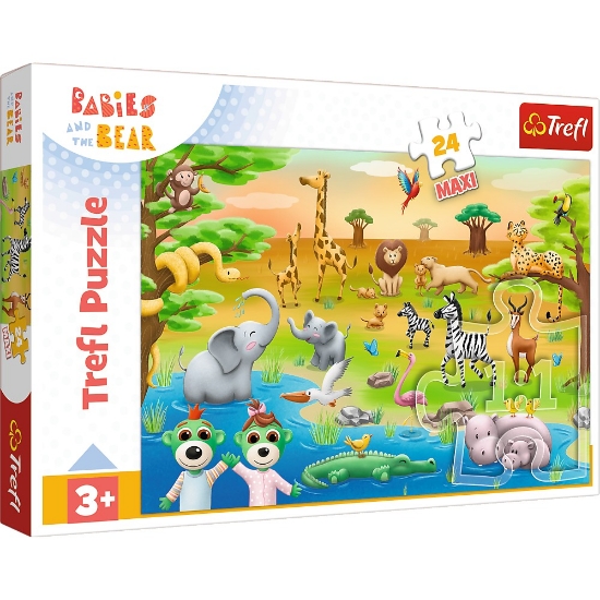 Imagine PUZZLE TREFL 24 MAXI BABIES AND THE BEAR SAFARI