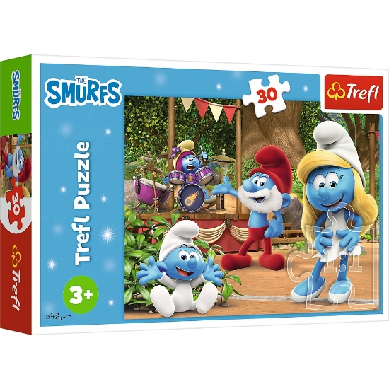 Imagine PUZZLE TREFL 30 STRUMFII STRUMFITA SI STRUMFII