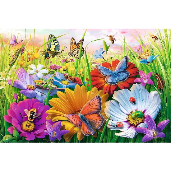 Imagine Puzzle Trefl 300 Easy Piece Insecte în luncă